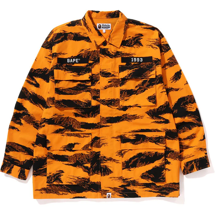 BAPE TIGER CAMO RELAXED FIT MILITARY SHIRT MENS缩略图